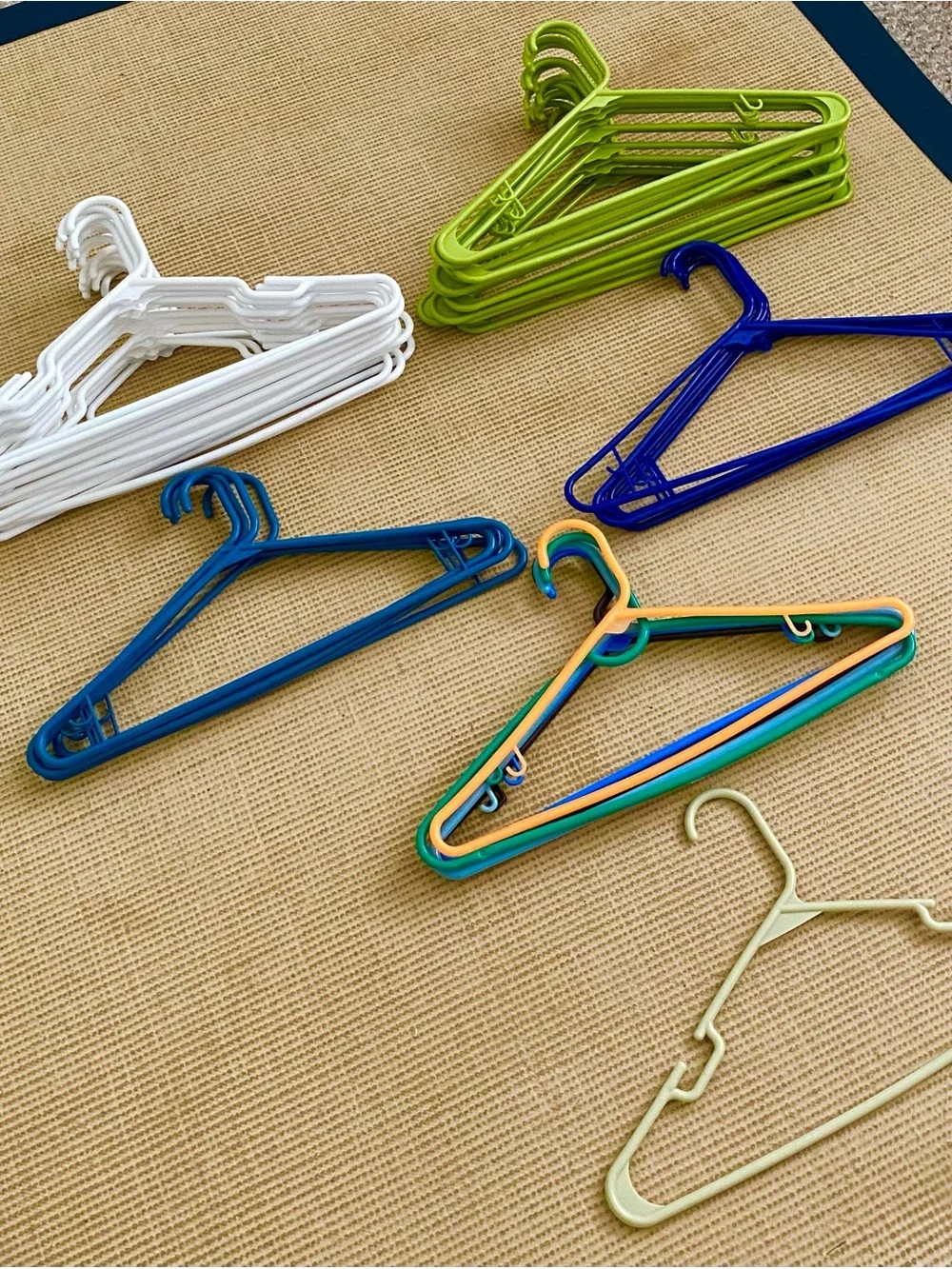 No Wire Hangers EVER! 45 + 1 Plastic Hangers. White,Green,Navy,Blue,Multicolors.